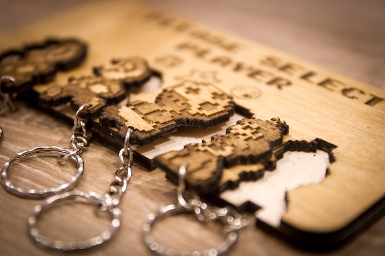 Retro Gamer Laser-Cut Key Holder PopCulturePrints
