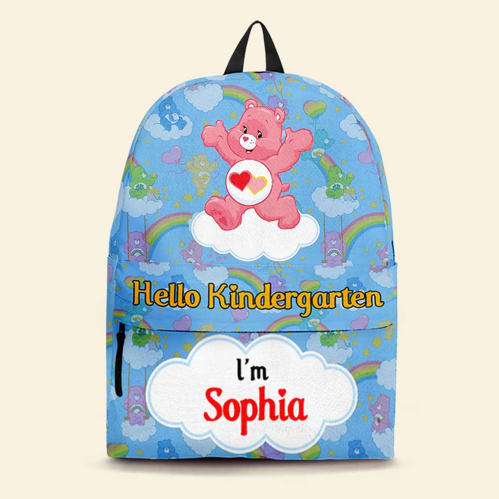 Personalized Kids Cartoon Animal Backpack - Hello Kindergarten - Custom Name