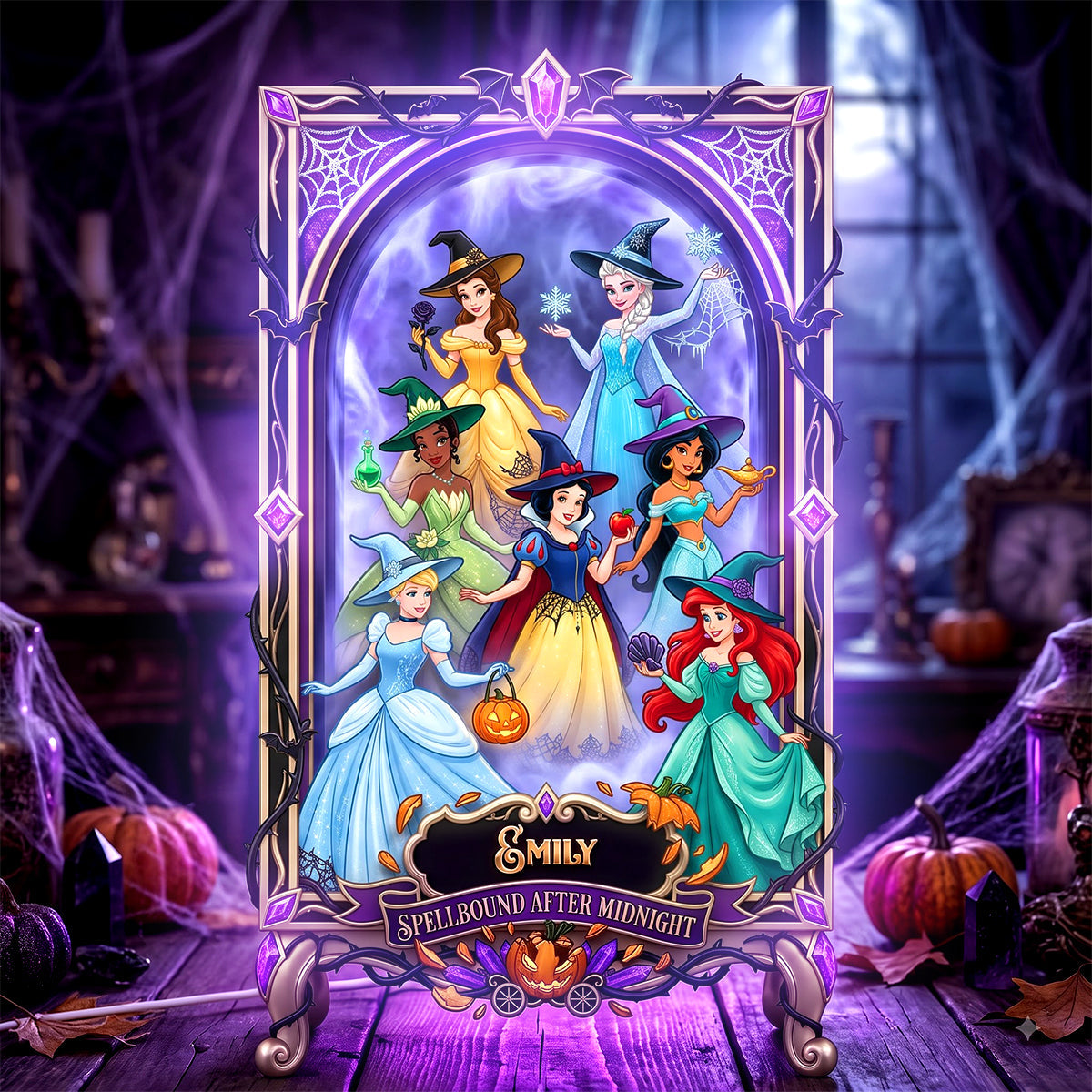 “Enchant Your Sisterhood This Halloween!” - Spellbound Halloween Light Box - Personalized Gift for Sisters, Friends, and Halloween Lovers Light Box PopCulturePrints