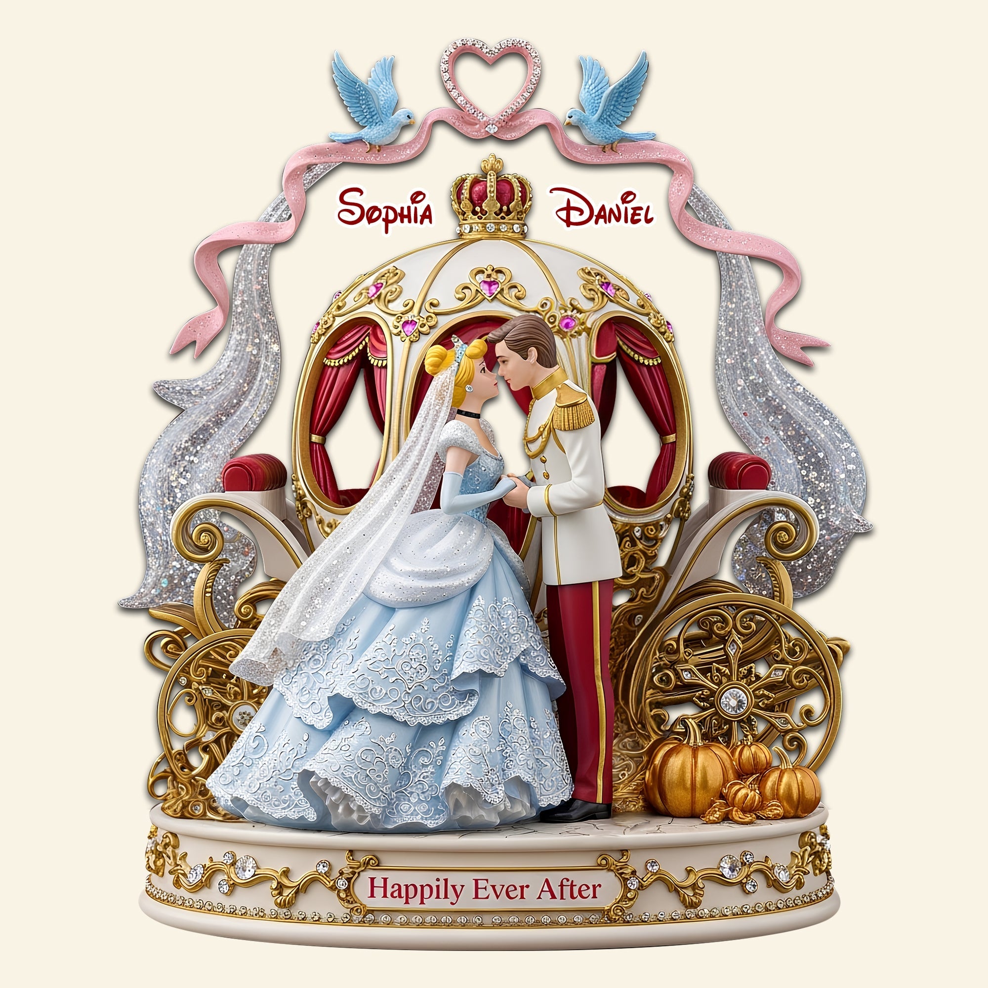 Happily Ever After - Personalized Fairy Tale Couple Plaque Shaped Plaques PopCulturePrints