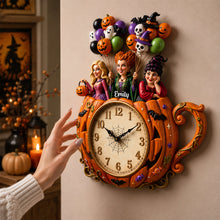 Load image into Gallery viewer, Bewitched By Time Acrylic Hanging Wall Clock - A Magical Personalized Gift for Halloween Lovers
