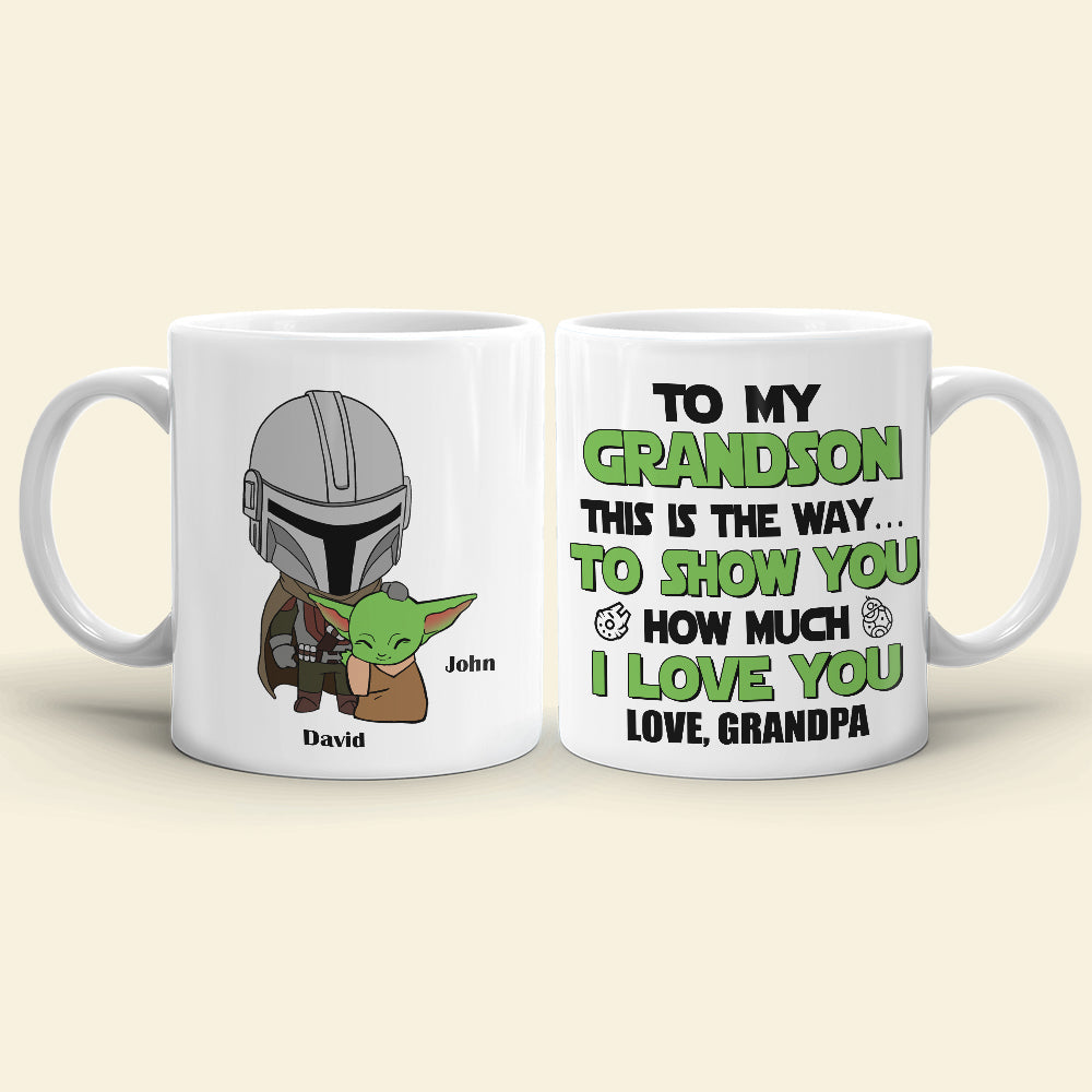 Personalized Grandson Gift Mug - Custom Grandpa Love Message Coffee Mug PopCulturePrints