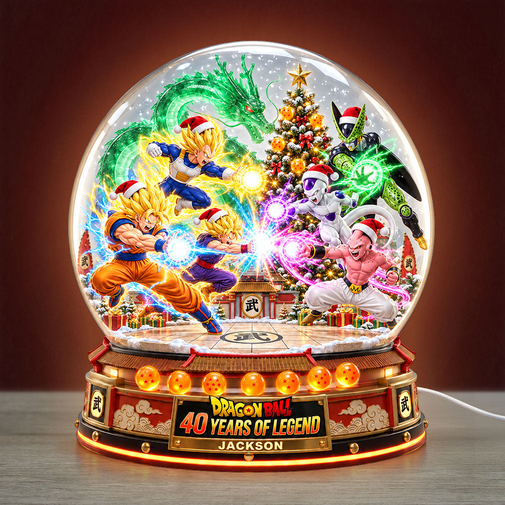 "Experience the Magic of Christmas!" - Personalized Christmas Battle Acrylic Light Box - Unique Gift for Dragon Ball Fans