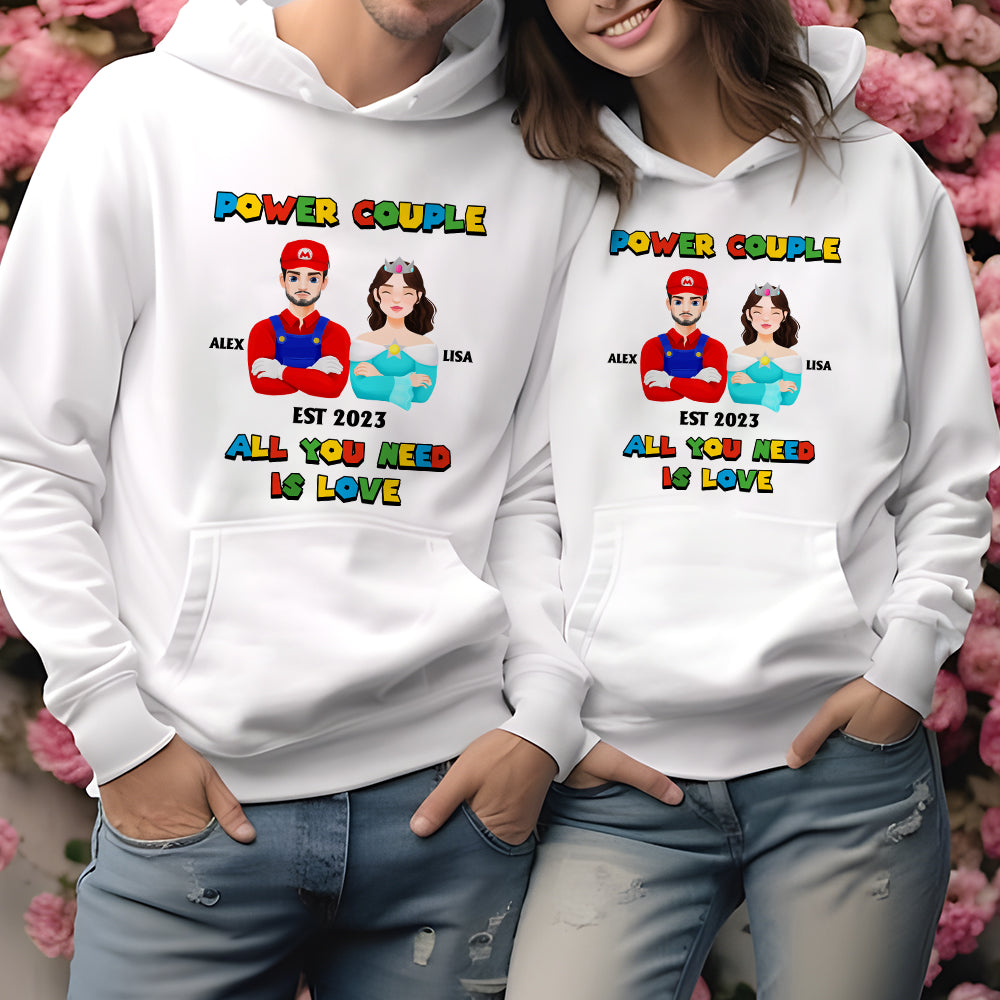 Personalized Couples Shirt - Valentine's Day Power Couple Design