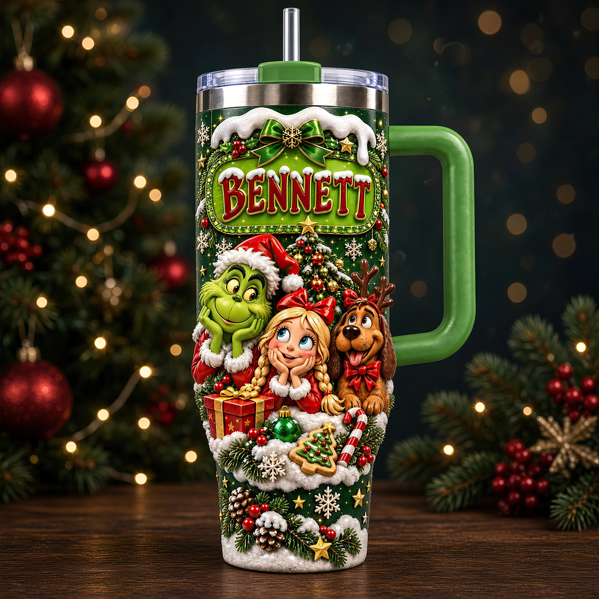 "Spread Holiday Cheer with a Smile!" - Cute Holiday Mischief Tumbler - Personalized Christmas Gift for Family, Friends, Kids, and Everyone Tumbler Cup PopCulturePrints