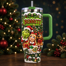 Load image into Gallery viewer, "Spread Holiday Cheer with a Smile!" - Cute Holiday Mischief Tumbler - Personalized Christmas Gift for Family, Friends, Kids, and Everyone Tumbler Cup PopCulturePrints
