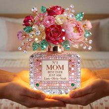 Load image into Gallery viewer, “The Best Gift for Mom” - Floral Perfume Bottle Light Box - Personalized Gifts for Mom, Grandma and More Light Box PopCulturePrints

