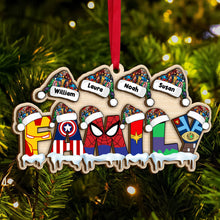 Load image into Gallery viewer, Personalized Superhero Family Christmas Ornament Ornament PopCulturePrints
