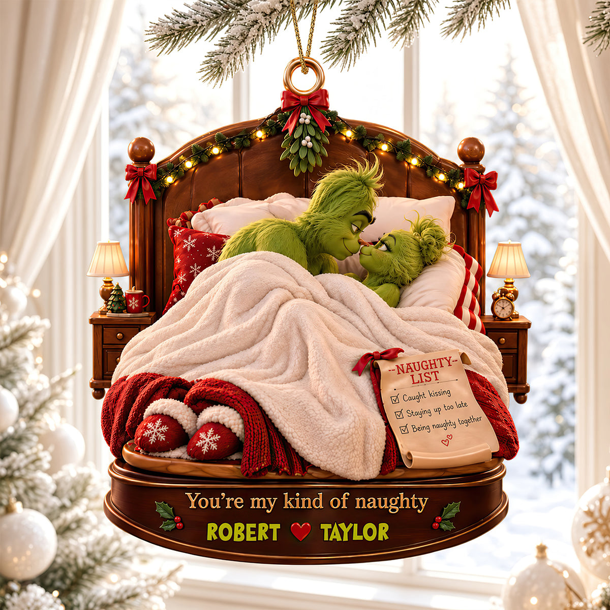 You’re My Kind of Naughty - Personalized Furry Couples Acrylic Ornament Ornament PopCulturePrints
