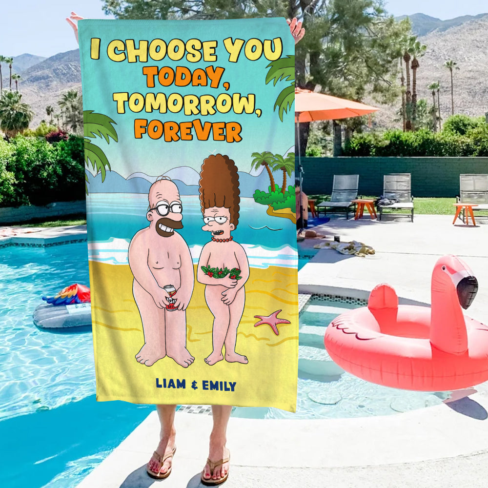 Personalized Funny Beach Towel for Couples - I Choose You Beach Towel PopCulturePrints