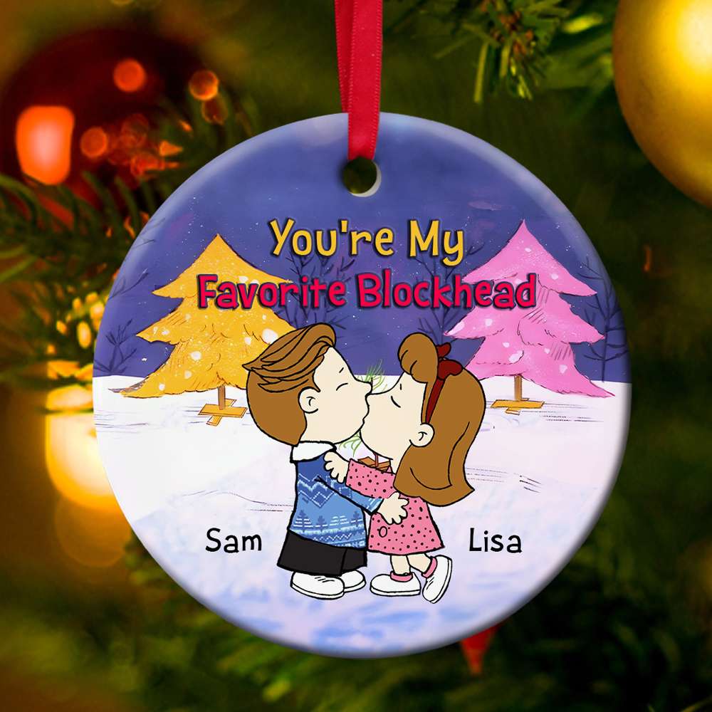 Personalized Romantic Christmas Ornament for Couples | Custom Ceramic Gift | Valentine's Day Gifts Ornament PopCulturePrints