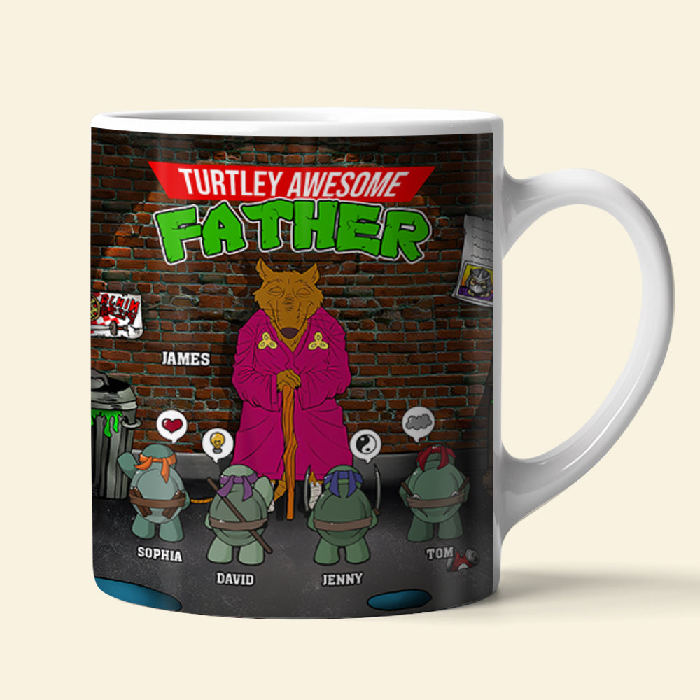 Turtley Awesome Personalized Father Coffee Mug Coffee Mug PopCulturePrints