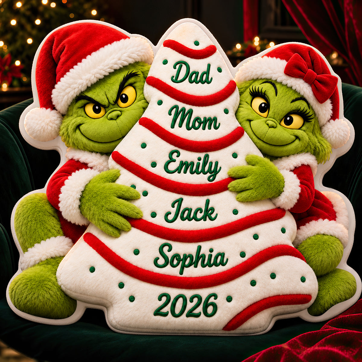 "Celebrate Togetherness this Christmas!" - Family Christmas Tree Pillow - Personalized Gift for Family