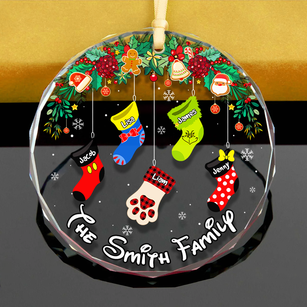 Personalized Family Christmas Ornament - Custom Stockings Design Ornament PopCulturePrints