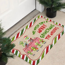 Load image into Gallery viewer, Personalized Grinchmas Family Door Mat - Custom Christmas Gift Doormat PopCulturePrints

