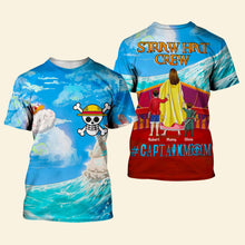 Load image into Gallery viewer, “Every Day is an Adventure with Mom” - Personalized Captain Mom T-shirt - Gift for Pirate Moms, Grandma, and More! AOP Products PopCulturePrints
