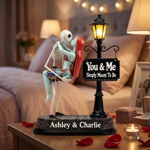 You & Me: Simply Meant To Be - Playful Spooky Couple Acrylic Plaque - Personalized Gift for Couples Shaped Plaques PopCulturePrints