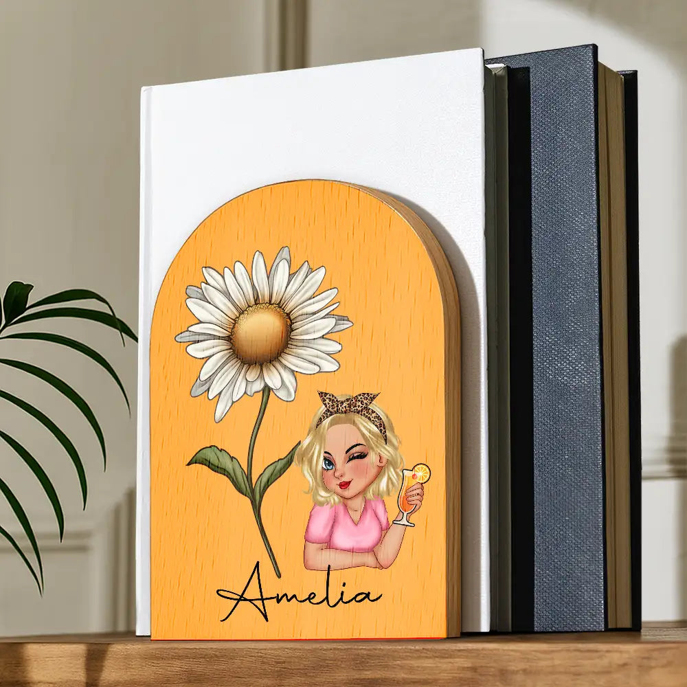 Bloom Where You're Planted - Personalized Wood Book Ends for Trendsetters and Book Lovers Wood Book Ends PopCulturePrints