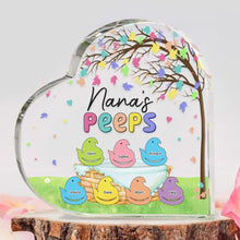 Load image into Gallery viewer, Personalized &#39;Nana&#39;s Peeps&#39; Heart Plaque for Moms Shaped Plaques PopCulturePrints
