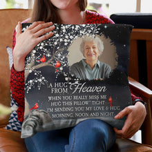 Load image into Gallery viewer, Personalized Hug From Heaven Photo Memory Pillow Pillow PopCulturePrints
