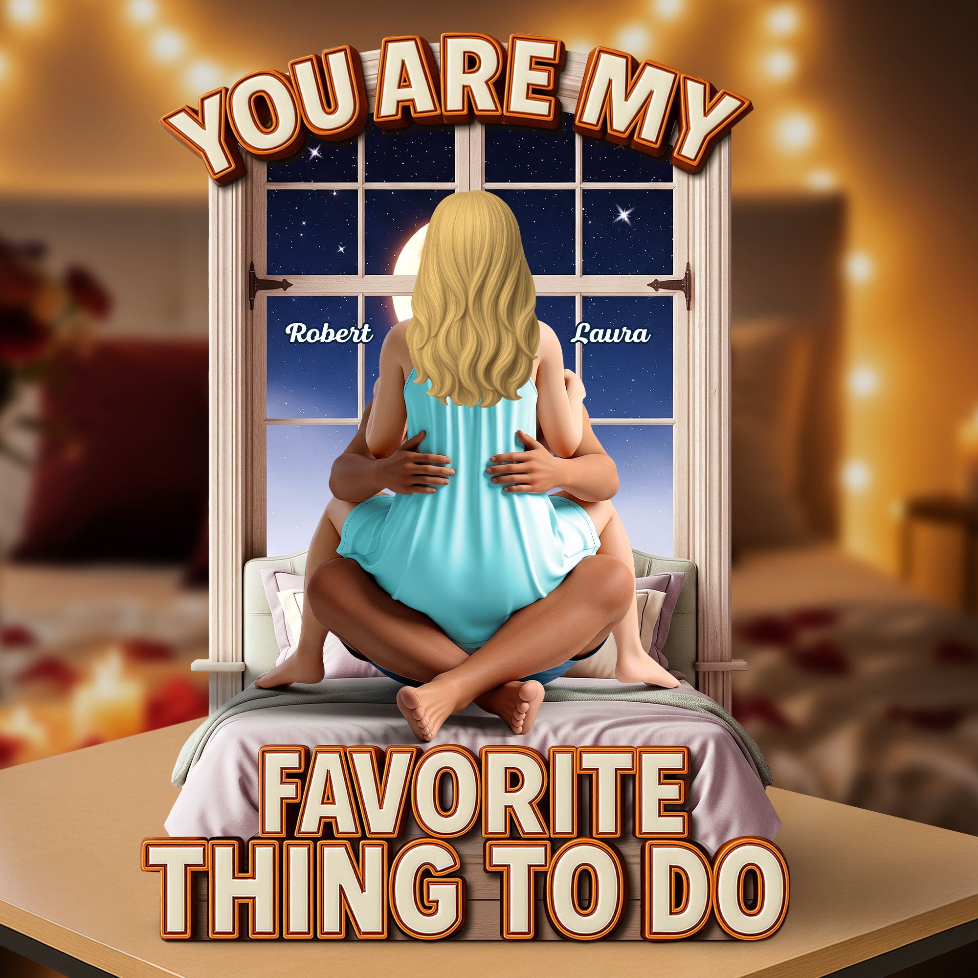 You Are My Favorite Thing To Do - Personalized Naughty Couple Plaque Shaped Plaques PopCulturePrints