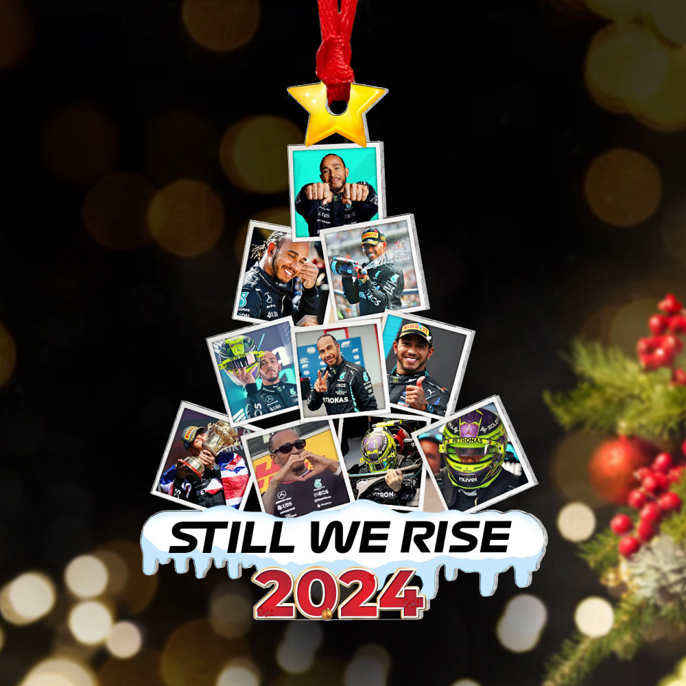 Personalized Racing Fan Photo Christmas Ornament - Still We Rise 2024