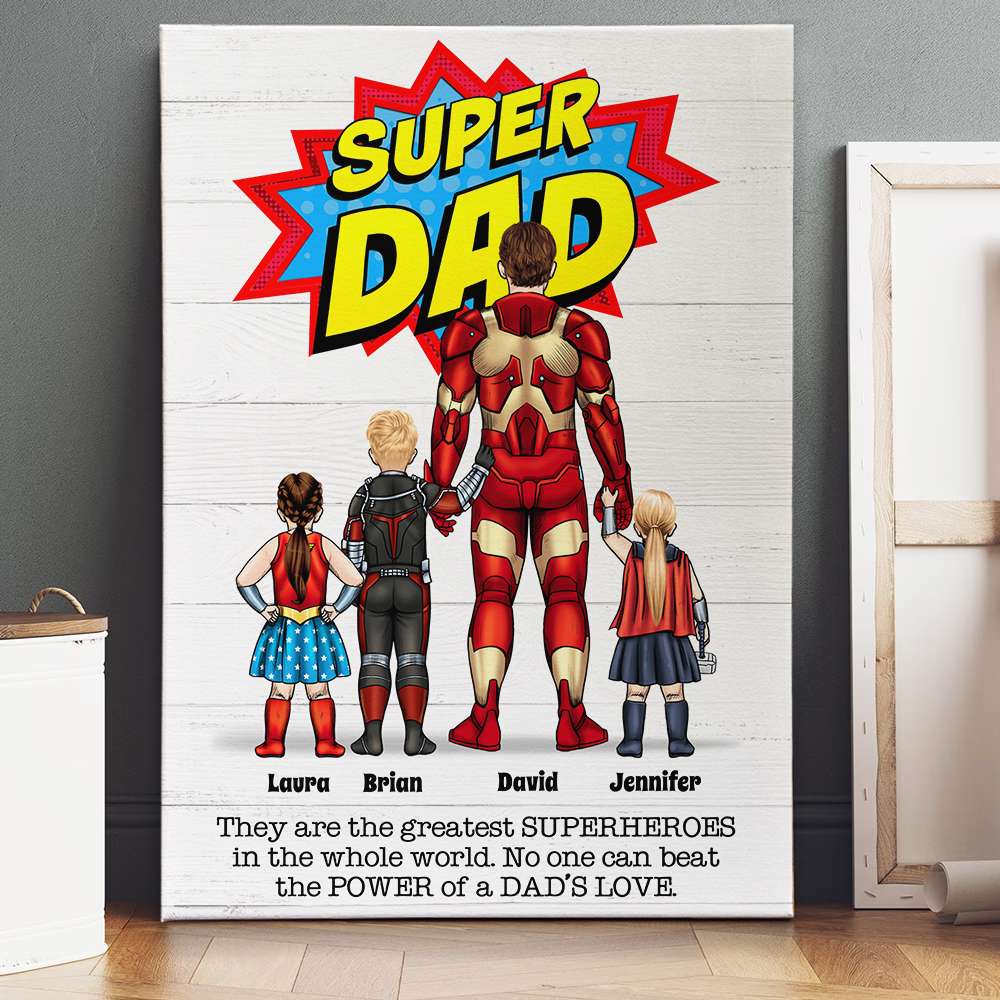 Custom Super Mom Canvas Print - Personalized Family Heroes Poster & Canvas PopCulturePrints