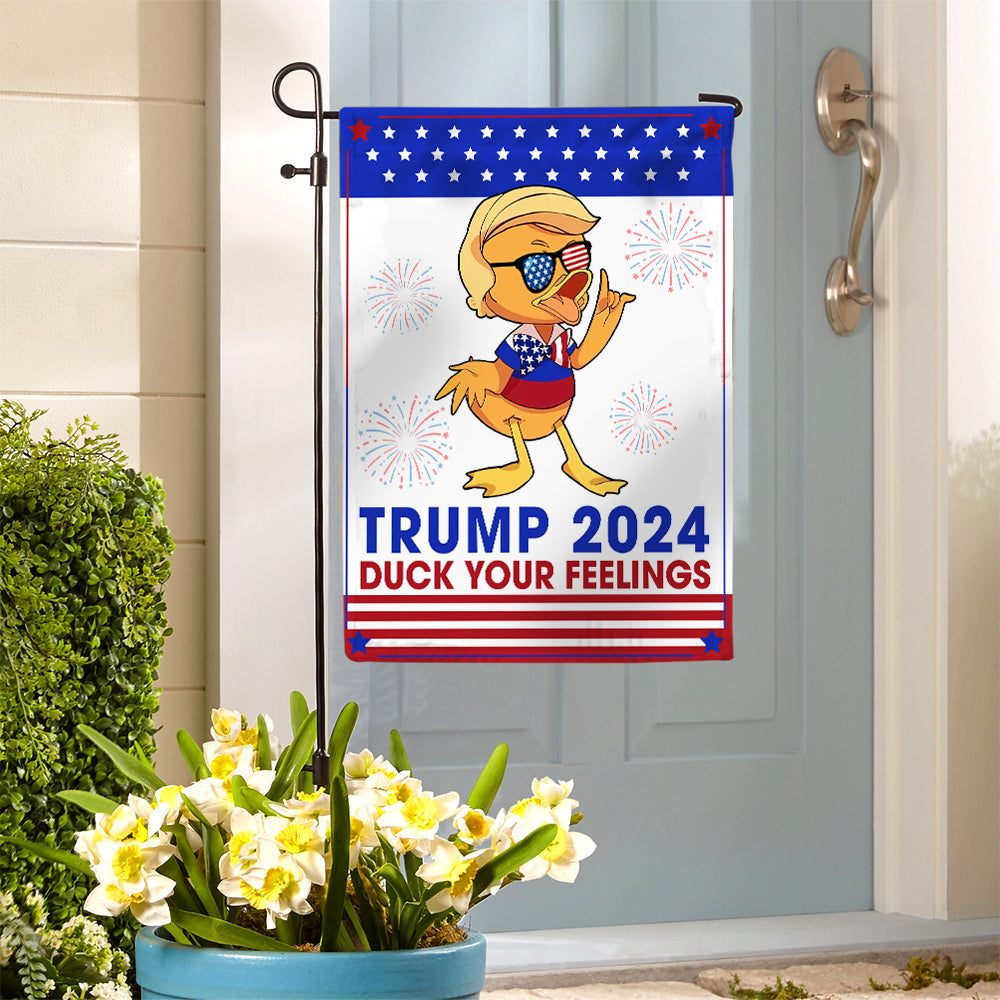 Funny Mean Tweets 2024 Garden Flag – Patriotic Duck Design Garden Flag PopCulturePrints
