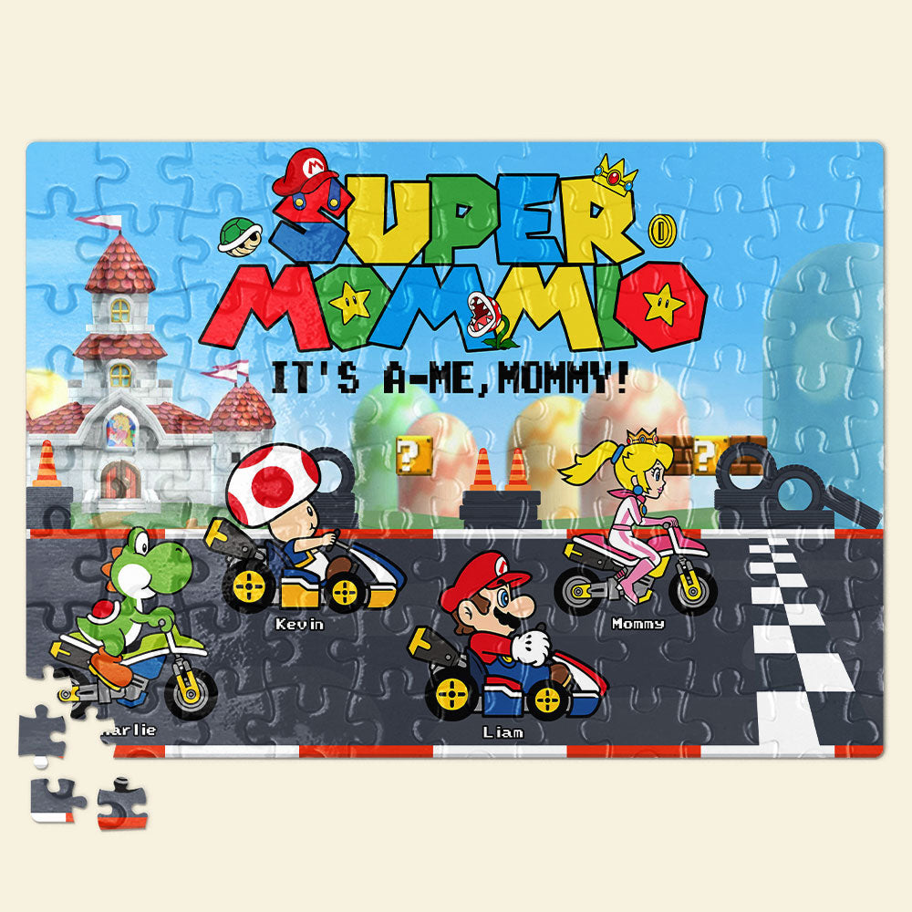 “It's-a-Me, Mommy!” - Personalized Jigsaw Puzzle - Unique Gift for Moms and Grandmas. Jigsaw Puzzles PopCulturePrints