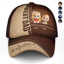 Load image into Gallery viewer, Best Dad Cap - Personalized Classic Cap with Cute Kids Design Classic Cap PopCulturePrints
