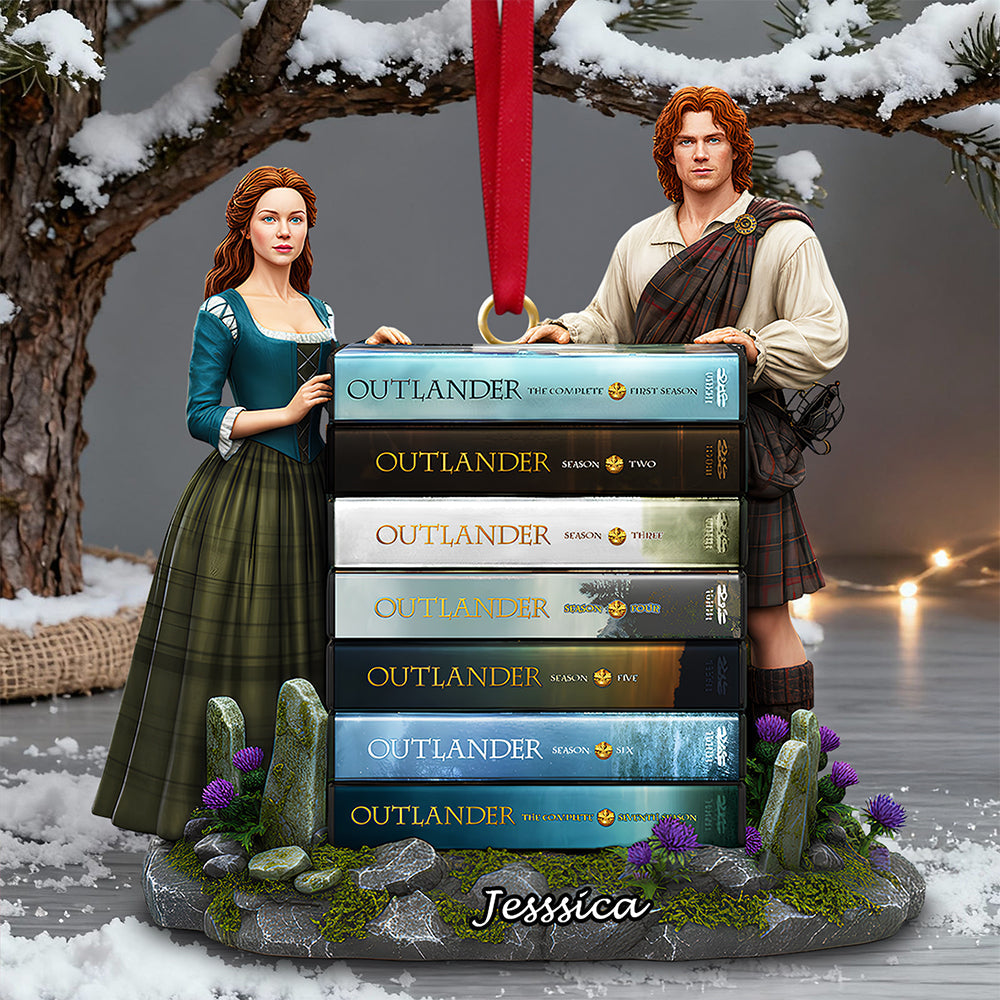 Time Traveler Book Stack Ornament - Personalized Gift for Outlander Fans Ornament PopCulturePrints