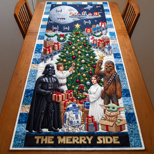 The Merry Side Quilted Table Runner - Personalized Christmas Gift for Star Wars Fans Quilted Table Runner PopCulturePrints
