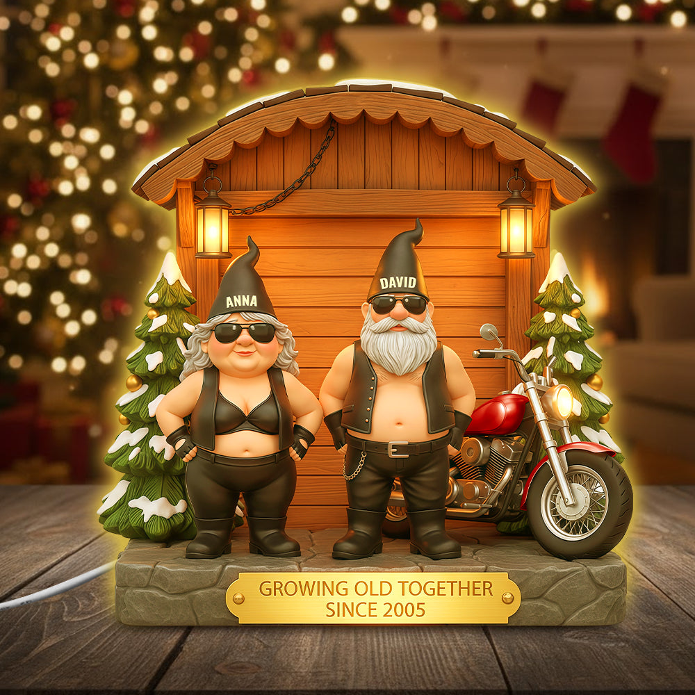 Growing Old Together - Personalized Acrylic Light Box for Biker Couples Light Box PopCulturePrints