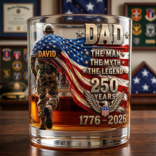 Load image into Gallery viewer, “The Man, The Myth, The Legend” - Personalized Glass Mug for Dad and Grandpa | Custom Gifts Glass PopCulturePrints
