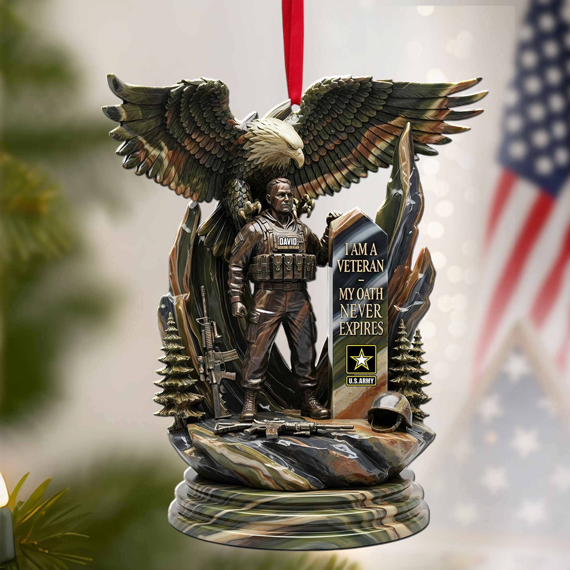 I Am a Veteran - My Oath Never Expires - Personalized Strong Veteran Ornament for Commemorating Heroes Ornament PopCulturePrints