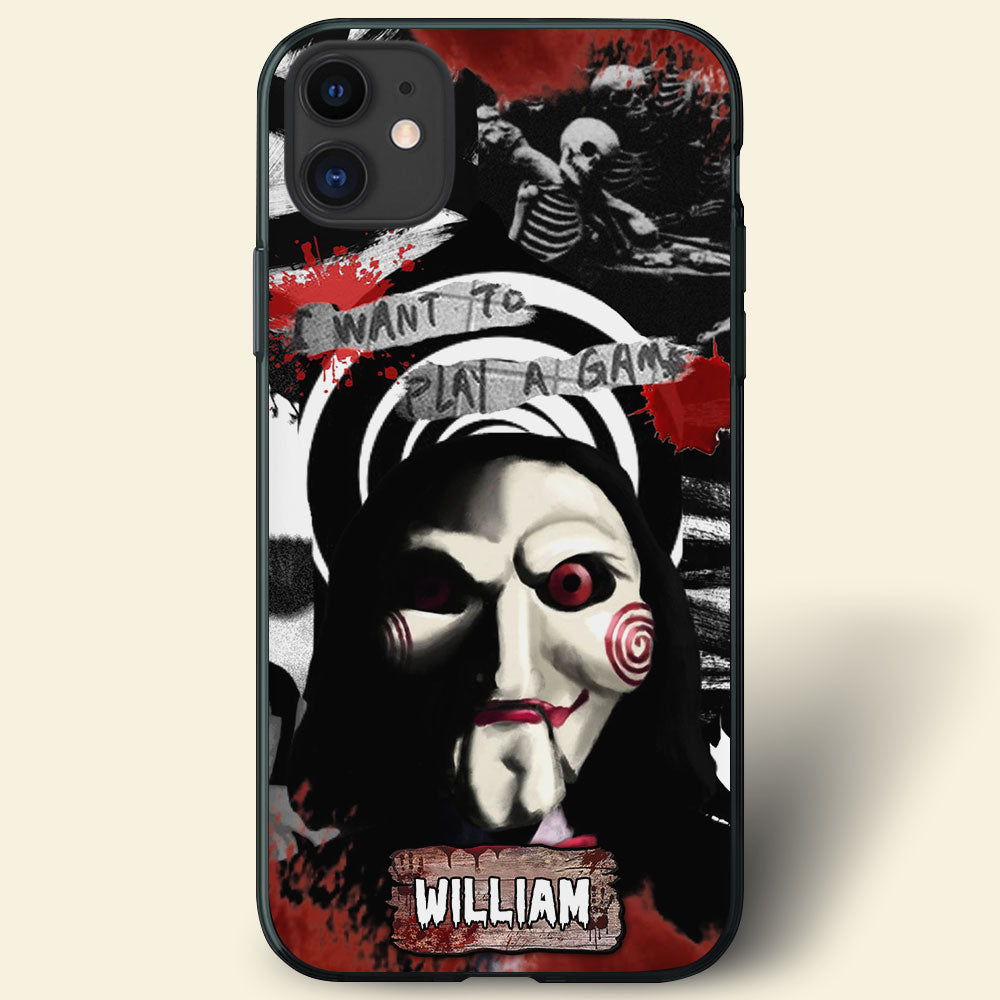 Personalized Halloween Horror Movie Character Phone Case - Customizable Name