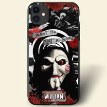 Load image into Gallery viewer, Personalized Halloween Horror Movie Character Phone Case - Customizable Name
