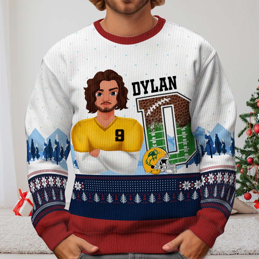 Custom American Football Ugly Sweater for Fans AOP Products PopCulturePrints