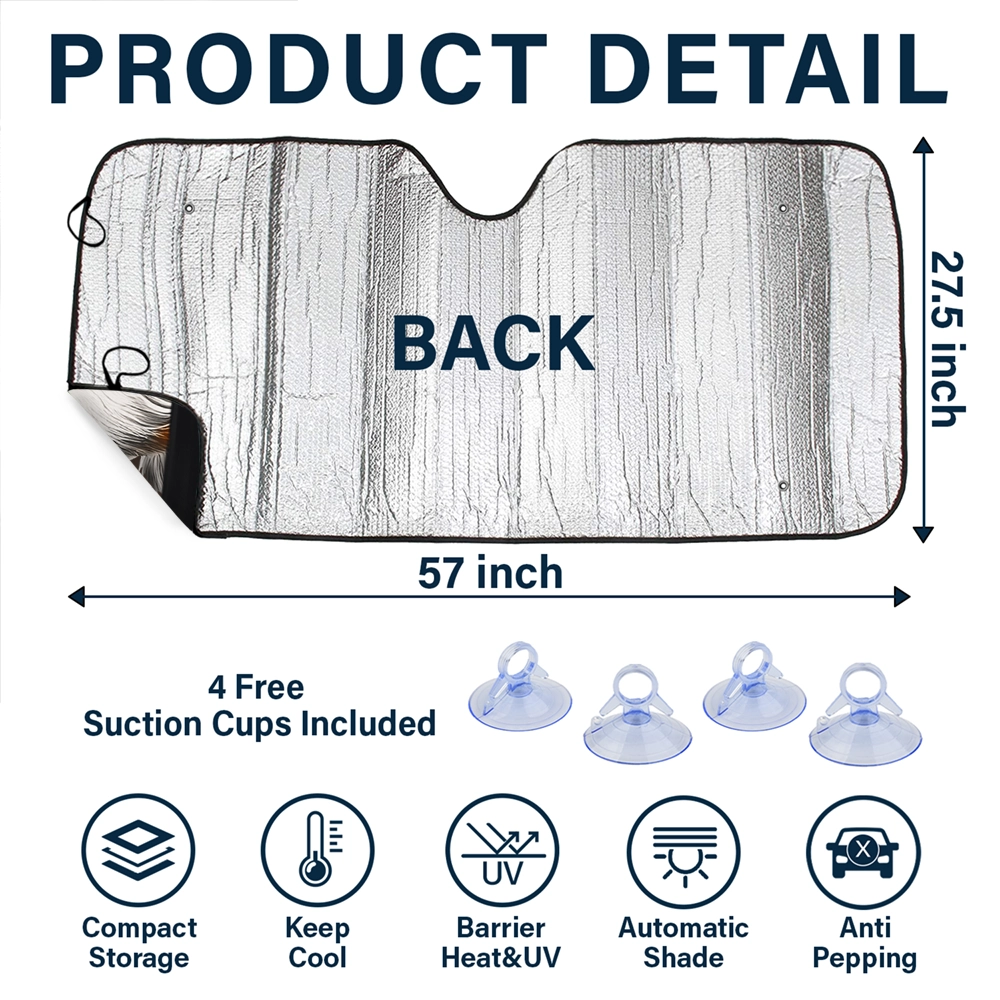 “Drive with Joy” - Personalized 3D Effect Auto Sunshade - Perfect Gift for Moms, Grandmas, and Pet Lovers Auto Sunshade PopCulturePrints