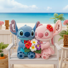 Load image into Gallery viewer, "Together in Paradise, Personalized Love!" - Island Tropical Couple Pillow - Custom Gifts for Couples, Friends, Anniversaries, and More Pillow PopCulturePrints
