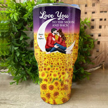 Load image into Gallery viewer, Personalized Couple Tumbler - Love You to the Moon and Back Tumbler Cup PopCulturePrints
