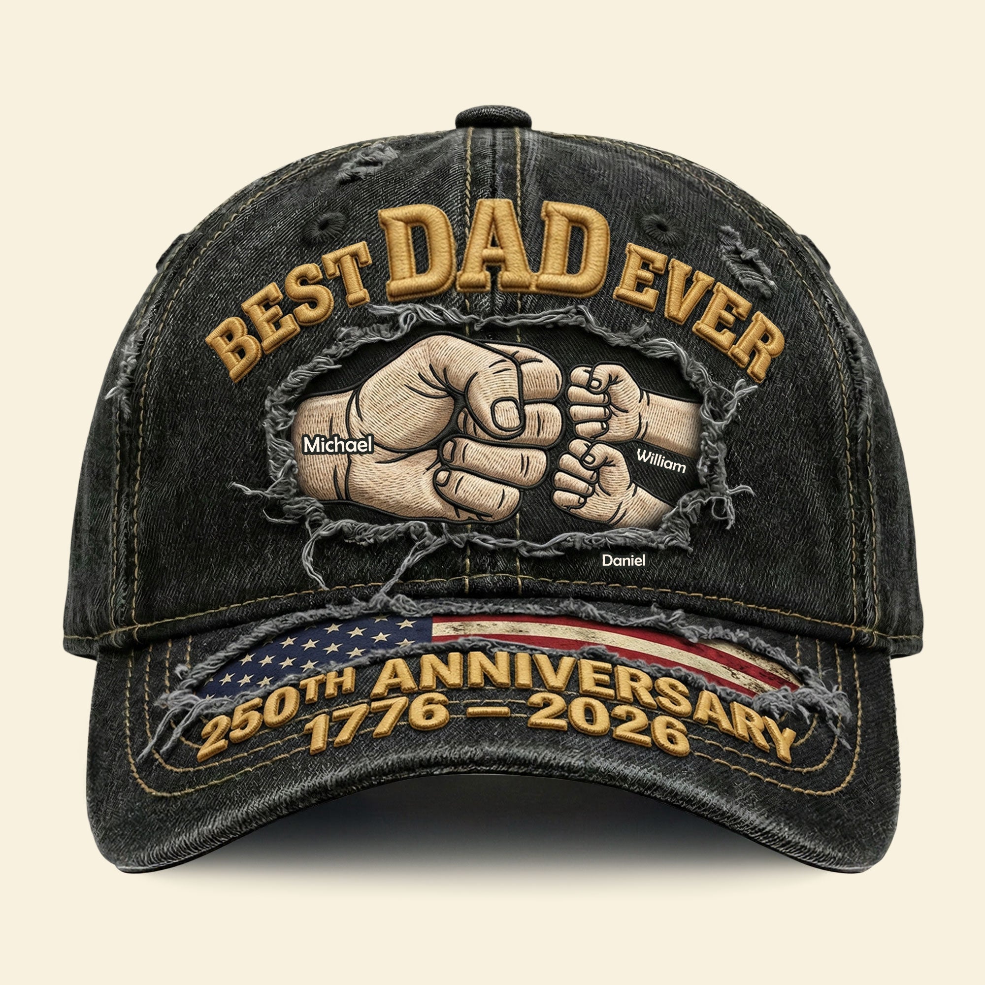"Best Grandpa Ever" - Personalized Classic Cap for Dad & Grandpa - 250th Anniversary Gift Caps PopCulturePrints