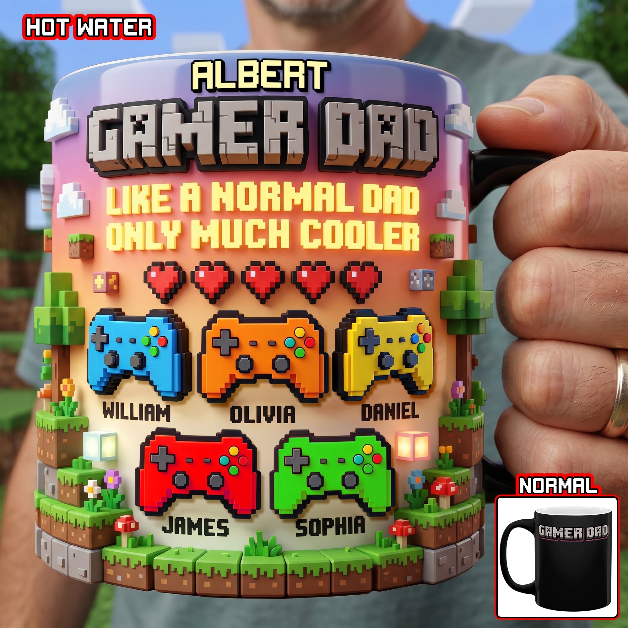 Gamer Dad Magic Coffee Mug - 'Like a Normal Dad, Only Much Cooler' - Personalized Gifts for Dads Coffee Mug PopCulturePrints