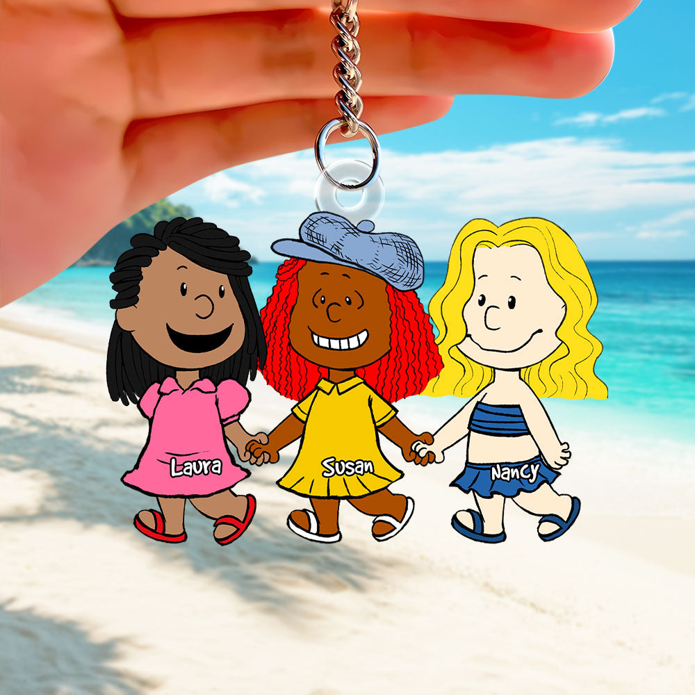 Personalized Best Friends Keychain - Unique Gift for Friendship Keychains PopCulturePrints