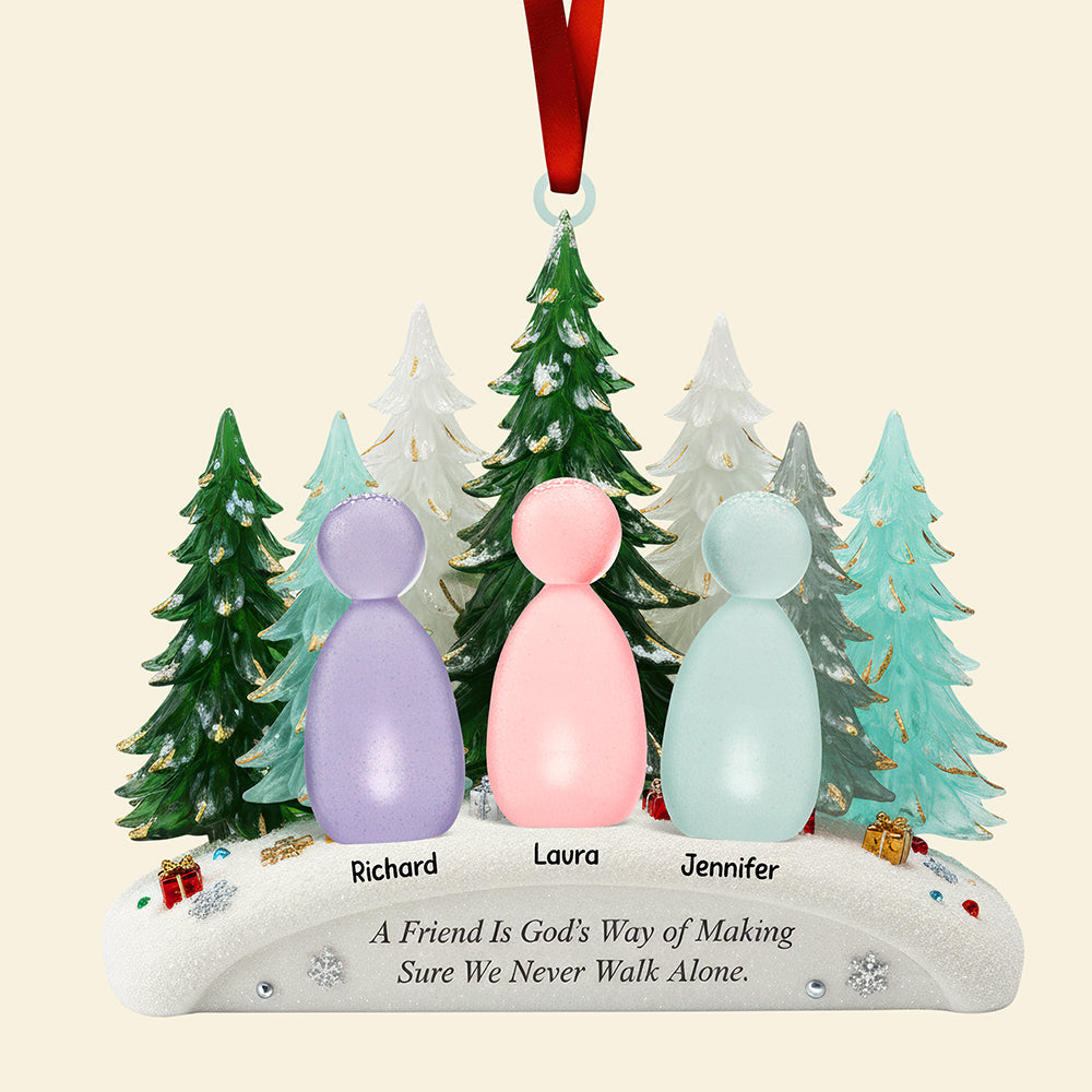 A Friend Is God's Way of Making Sure We Never Walk Alone - Personalized Christmas Ornament for Friends Ornament PopCulturePrints