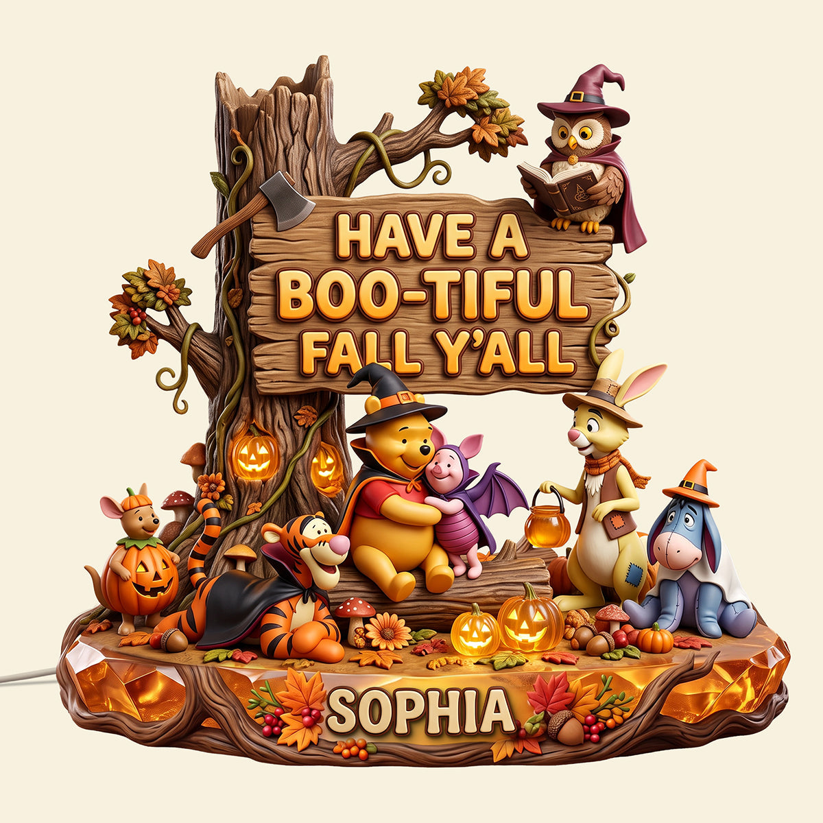 Have a Boo-tiful Fall, Y'all - Personalized Halloween Acrylic Light Box