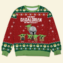Load image into Gallery viewer, Personalized Dad Ugly Christmas Sweater - Best Dad in the Galaxy Ugly Christmas Sweater PopCulturePrints

