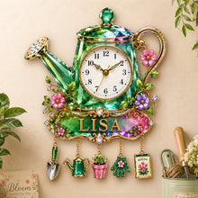 Load image into Gallery viewer, "Blooming Time on Your Wall" - Personalized Garden Bloom Acrylic Hanging Wall Clock - Unique Gifts for Gardening Lovers
