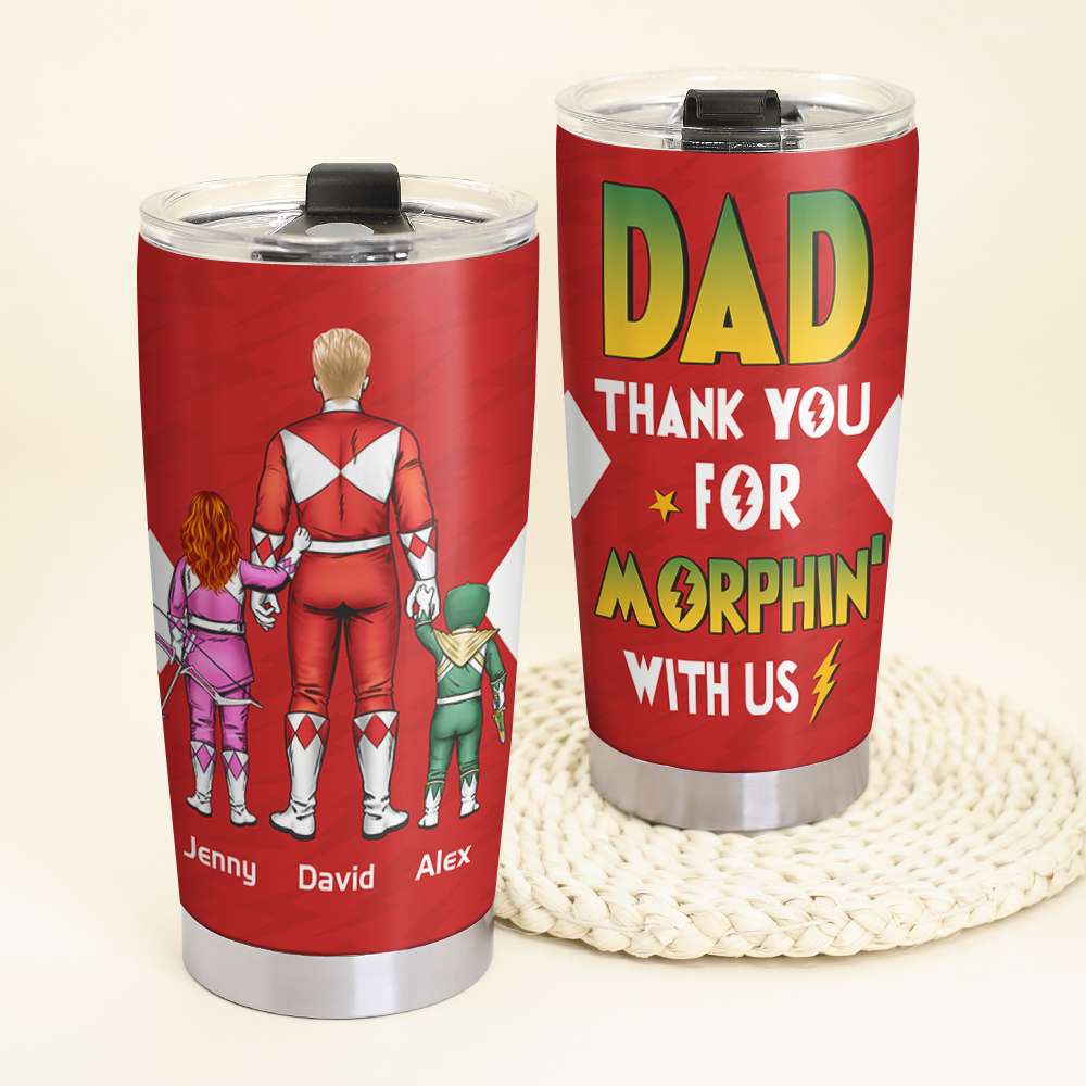 Personalized Dad & Kids Morphin' Tumbler Gift