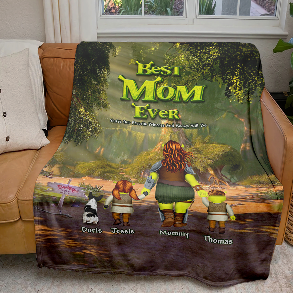 "You're Our Favorite Princess And Always Will Be" - Personalized Blanket for Mom - Perfect Gift for Moms, Grandmas, and Special Women Blanket PopCulturePrints